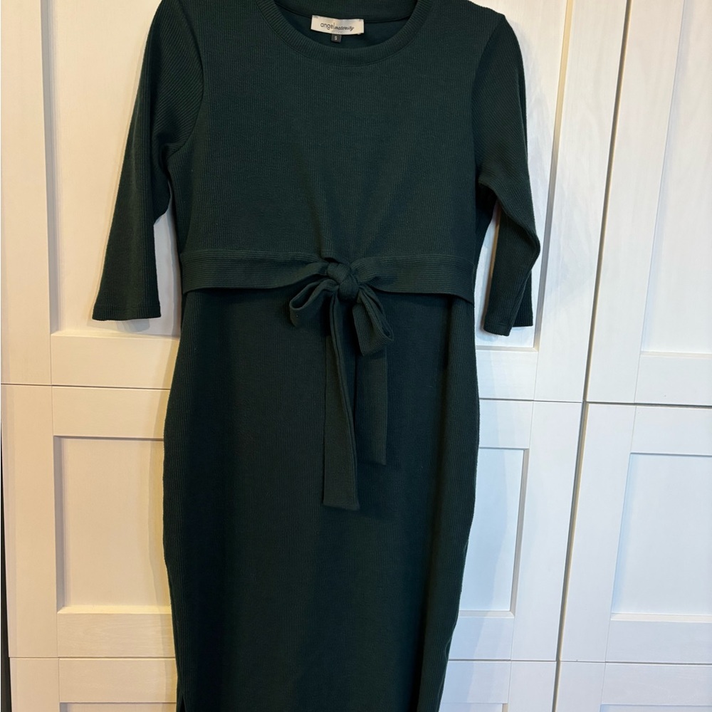 Maternity Dark Green Long Sleeve Dress